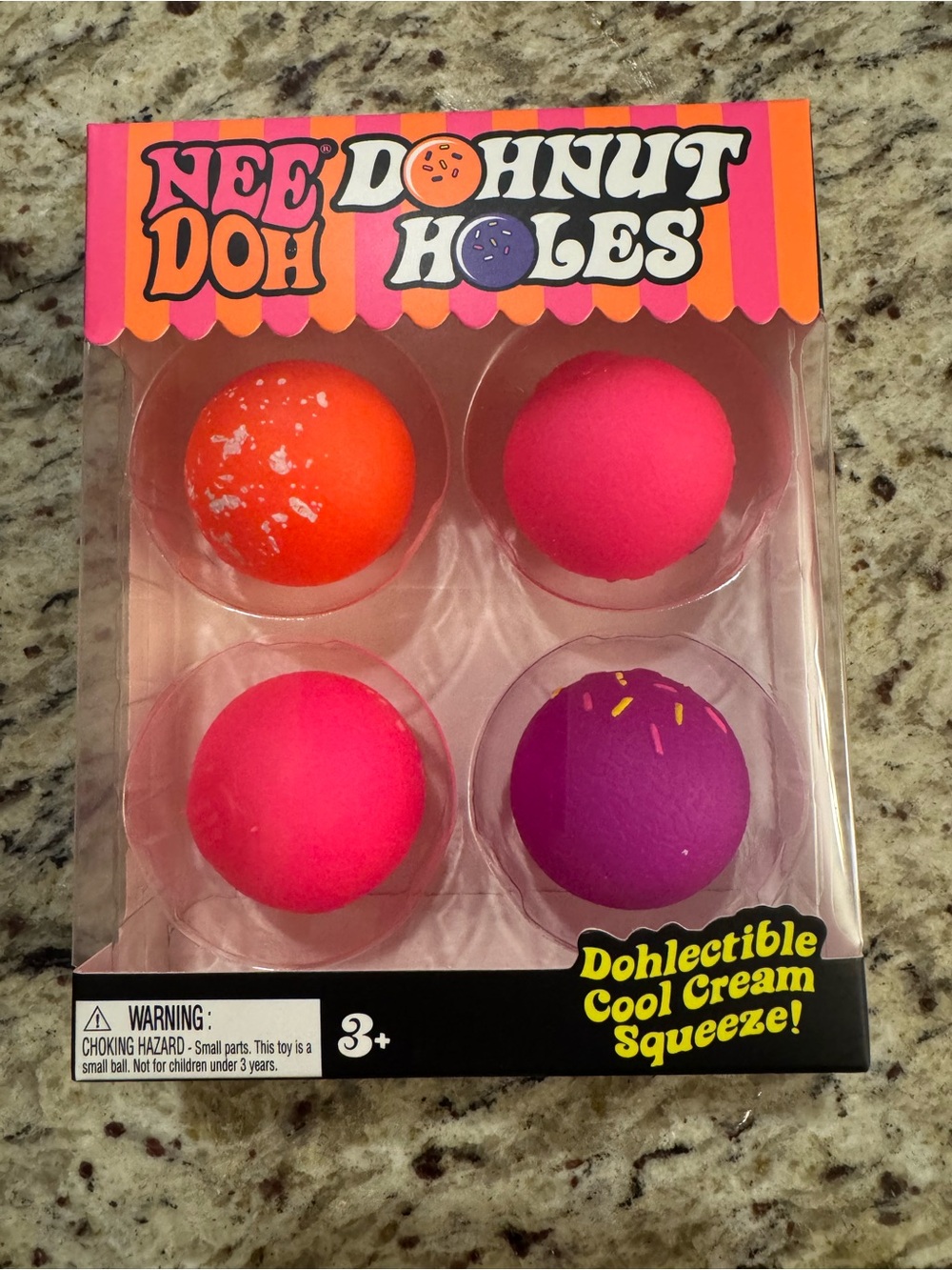 NeeDoh Dohnut Holes 4 pack - Pink, Orange & Purple